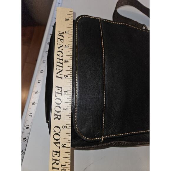 Wilsons Leather Shoulder Crossbody Brown Small Messenger Saddle Bag Travel Work - Picture 9 of 11